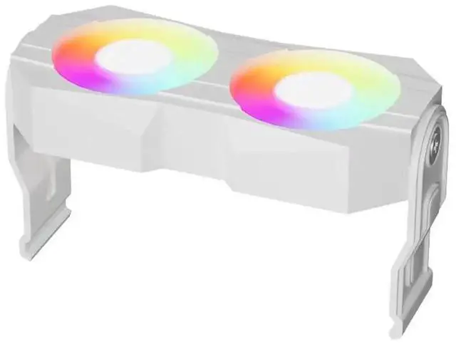 Main image of White RAM Memory Heatsink Cooler with Dual Rotatable 60mm Fans, 4Pin PWM Speed Control & 5V 3PIN ARGB Lighting PC Memory Radiator Cooling Bracket for DDR4 DDR5 Desktop Memory Modules