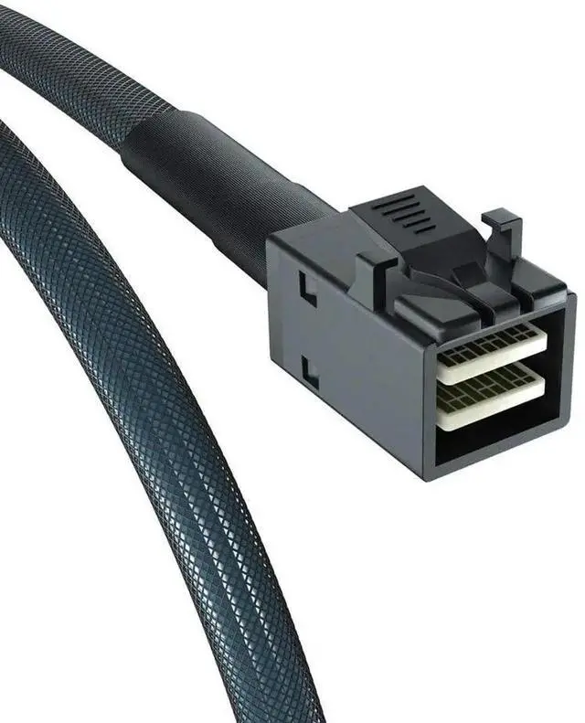 Alt view image 7 of 7 - 0.5M 1.6FT Mini SAS HD SFF-8643 to 4 SFF-8482 Fan-out Breakout Cable, 12Gbps SAS RAID Controller to Hard Drive Cord with Integrated IDE Molex SATA Power Supply for Server Storage Array Connection
