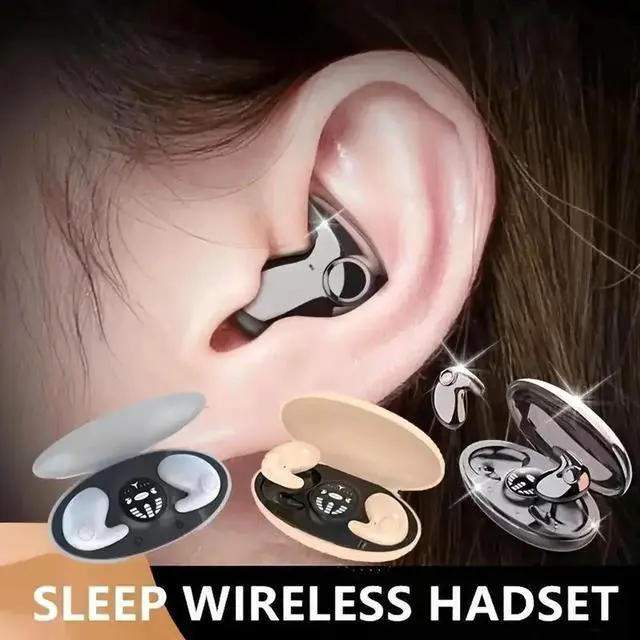 Main image of MD538 Open-Ear Wireless Bone Conduction Sleep Headphones, Ultra Long Playback Battery, Dual Bilateral Stereo Sound Invisible Bluetooth Earbuds for Side Sleepers with LED Digital Charging Case