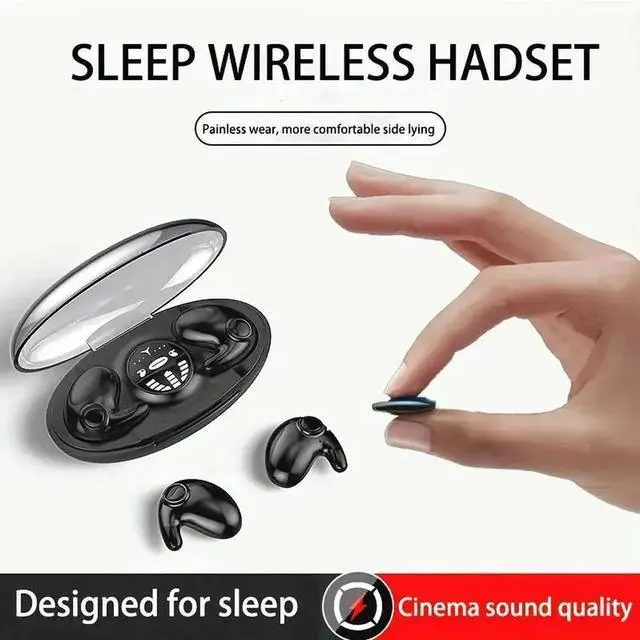 Alt view image 7 of 7 - MD538 Sleep Wireless Bone Conduction Headphones Open-Ear, Ultra-Long Battery Life, Dual Stereo Sound Light beige