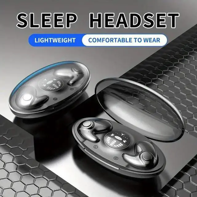 Alt view image 6 of 7 - MD538 Sleep Wireless Bone Conduction Headphones Open-Ear, Ultra-Long Battery Life, Dual Stereo Sound Light beige