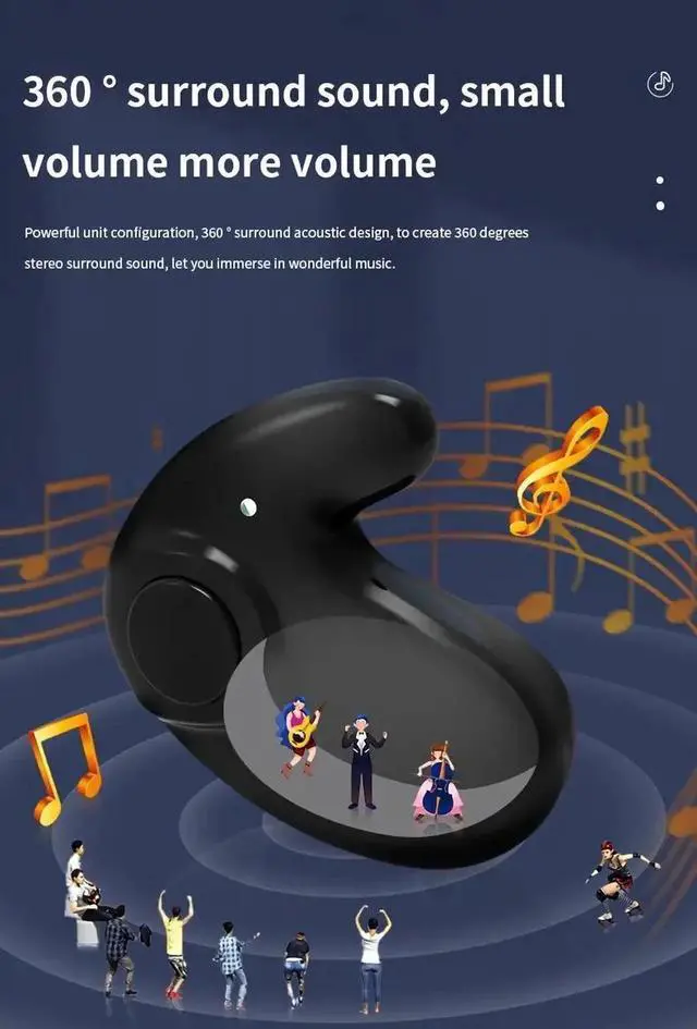 Alt view image 4 of 7 - MD538 Sleep Wireless Bone Conduction Headphones Open-Ear, Ultra-Long Battery Life, Dual Stereo Sound Light beige