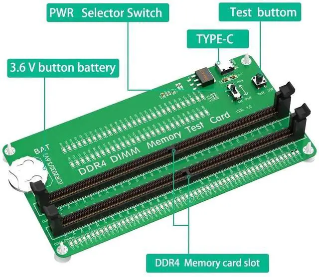 Alt view image 4 of 7 - DDR4 Desktop Memory Test Card with LED Indicators, Universal RAM Slot Tester for ASUS MSI Gigabyte ASRock DDR4 Motherboards, Diagnose Short Circuit Open Circuit Bad Contact for PC Hardware Repair