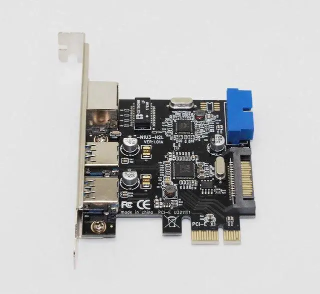 Alt view image 5 of 6 - PCI-E to RJ45 Gigabit Ethernet Card with 3-Port USB 3.0 Hub, 10/100/1000 Mbps USB 3.0 Ethernet Network Adapter for Desktop PC Stable Wired Network Connection