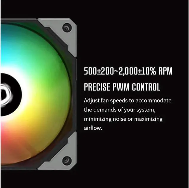 Alt view image 4 of 6 - ID-COOLING NO-12015-XT-ARGB 120mm Slim Case Fan, 15mm Thin Thickness PWM Speed Control 5V 3PIN Addressable ARGB Cooling Fan for CPU Radiator, Water Cooler and PC Computer Chassis