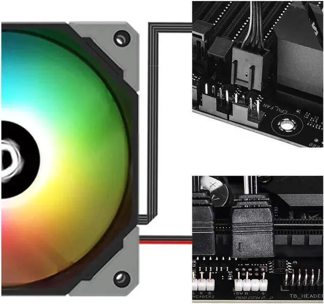 Alt view image 3 of 6 - ID-COOLING NO-12015-XT-ARGB 120mm Slim Case Fan, 15mm Thin Thickness PWM Speed Control 5V 3PIN Addressable ARGB Cooling Fan for CPU Radiator, Water Cooler and PC Computer Chassis