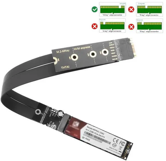Alt view image 4 of 6 - 33CM M.2 NVMe SSD Extension Cable M-Key Male to Female M2 Adapter Cord, Only Supports NVMe Protocol, Compatible with 2230 2242 2260 2280 Size SSD for Motherboard Internal Layout Expansion
