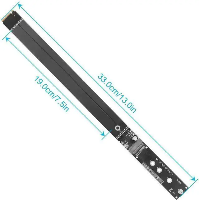 Alt view image 2 of 6 - 33CM M.2 NVMe SSD Extension Cable M-Key Male to Female M2 Adapter Cord, Only Supports NVMe Protocol, Compatible with 2230 2242 2260 2280 Size SSD for Motherboard Internal Layout Expansion