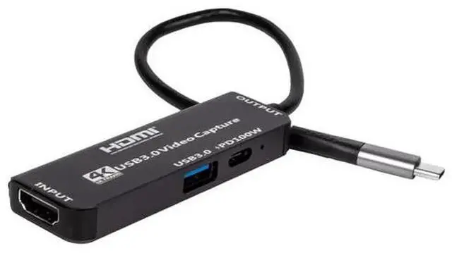 Alt view image 6 of 6 - Torpedo Nova USB C 4K 30Hz Video Capture Card with 100W PD Charging & USB 3.0 5Gbps Data Port, Plug and Play Capture Adapter for OBS Live Streaming, Gaming Recording, Video Conference, Compatible with