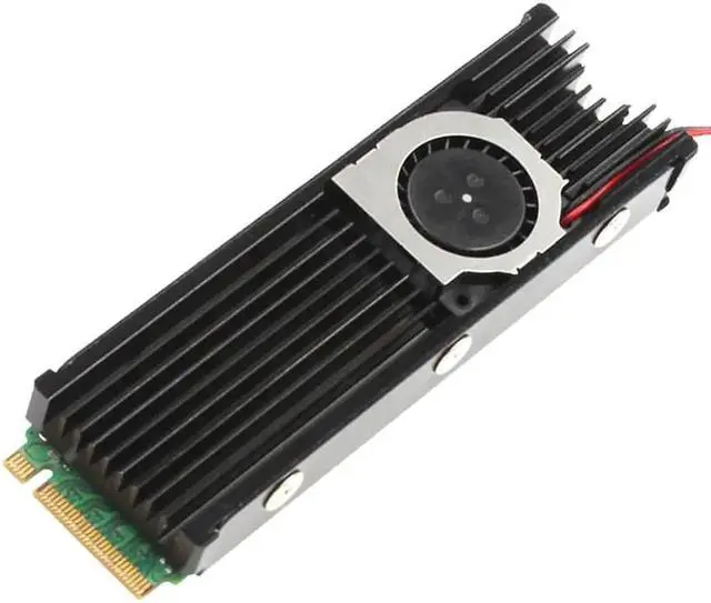 Alt view image 3 of 5 - JEYI Cooling Warship M.2 2280 SSD Active Heatsink with Silent Cooling Fan, Aluminum Fin Radiator with High Thermal Conductivity Silicone Pads for NVME NGFF PCIe SSD Overheating Prevention