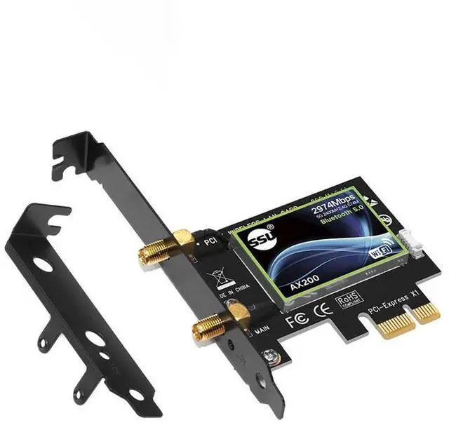 Alt view image 7 of 7 - WiFi 6 AX200 PCIE Wireless Network Card 2974Mbps Dual Band 2.4G/5GHz with Bluetooth 5.0, 802.11ax Desktop PCIe WiFi Adapter, Stable Internet Connection Only Compatible with Windows 10 64-bit System