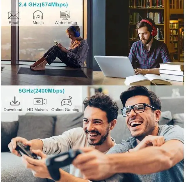 Alt view image 5 of 7 - WiFi 6 AX200 PCIE Wireless Network Card 2974Mbps Dual Band 2.4G/5GHz with Bluetooth 5.0, 802.11ax Desktop PCIe WiFi Adapter, Stable Internet Connection Only Compatible with Windows 10 64-bit System