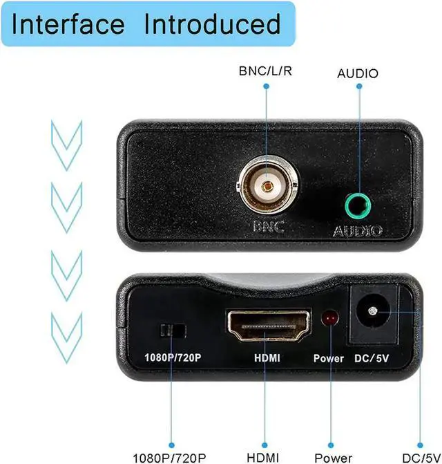Alt view image 6 of 6 - BNC Female to HDMI 1080P Video Converter Adapter Box, Analog CVBS Signal to Digital HDMI Output for CCTV Security Camera, DVR, VCR and Analog Surveillance System, Does Not Support SDI Signal Input