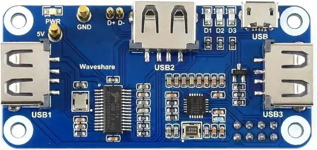 Main image of PoE Ethernet & USB HUB HAT for Raspberry Pi, 802.3af Standard PoE Power Supply with 3 USB 2.0 Ports, Compatible with Pi Zero Zero W 4B 3B 3B+