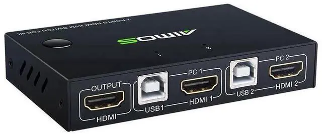 Main image of 2 In 1 Out HDMI KVM Switch 4K@30Hz, USB Keyboard Mouse Sharing Video Display Synchronization Controller for Two Computers Share One Monitor Peripherals