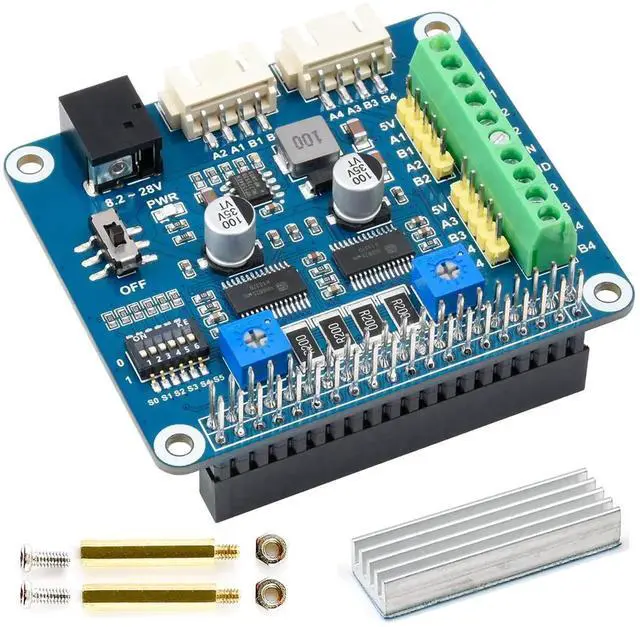 Main image of HRB8825 Dual Stepper Motor Driver HAT for Raspberry Pi & Jetson Nano, Supports Max 1/32 Microstepping, 2.5A Per Channel Current Output, Ideal for 3D Printers, CNC Engraving Machines and Robotic Arms