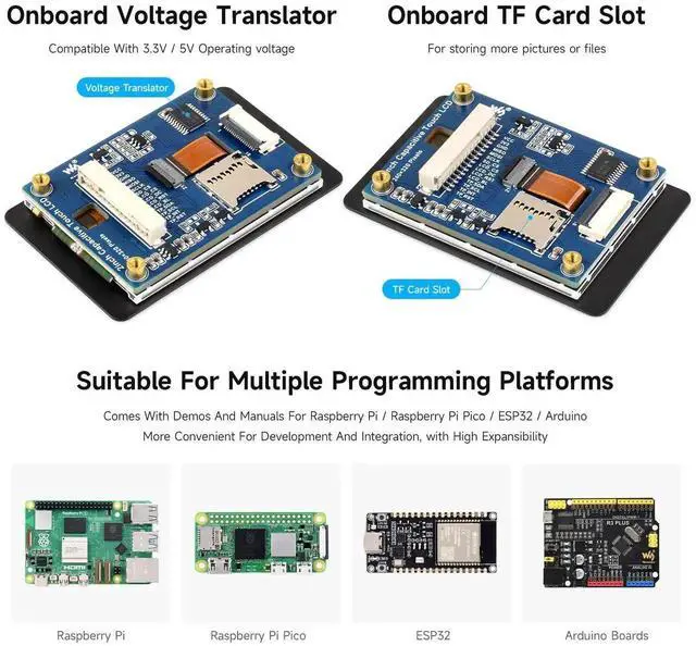 Alt view image 5 of 5 - 2 Inch IPS Capacitive Touch Screen Display Module 240×320 Resolution 262K Colors Portable LCD Panel Compatible with Raspberry Pi 5 4B 3B Pico Pico W Pico WH ESP32 Microcontroller Boards