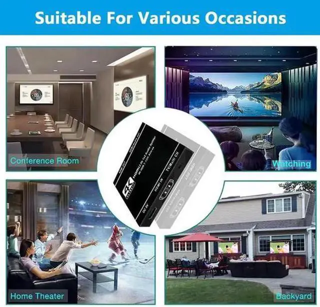 Alt view image 3 of 5 - Torpedo Nova HDMI 2.0 1x2 Splitter with Built-in Scaler, 4K@60Hz 18Gbps HDCP 2.2 Bypass, HDR10 Dolby Vision Dolby Atmos Support, Independent Resolution Downscale for Dual Different Displays
