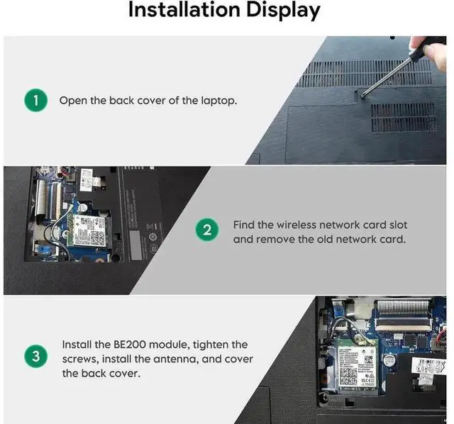 Alt view image 7 of 7 - BE200NGW WiFi7 M.2 NGFF Wireless Network Card, 8774Mbps Tri-Band 2.4G/5G/6G 802.11be Module with Bluetooth 5.4, MU-MIMO & WPA4 Encryption, Internal Laptop WiFi Adapter Only Compatible with Windows 11