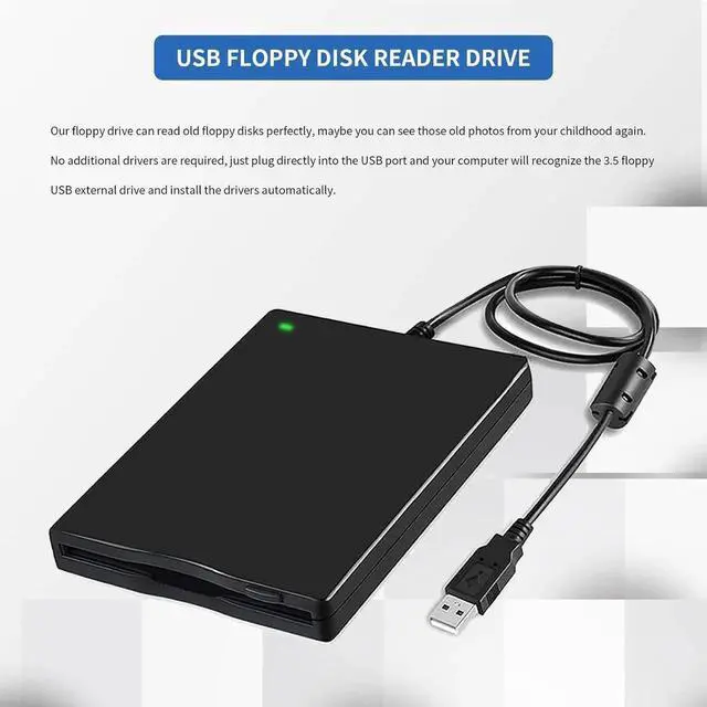 Alt view image 3 of 7 - 3.5 Inch External USB Floppy Disk Drive 1.44MB Portable FDD Floppy Disk Reader, Plug and Play Retro Disk Reader for Laptop Desktop PC, Legacy Old Data Backup Industrial Equipment Program Transfer