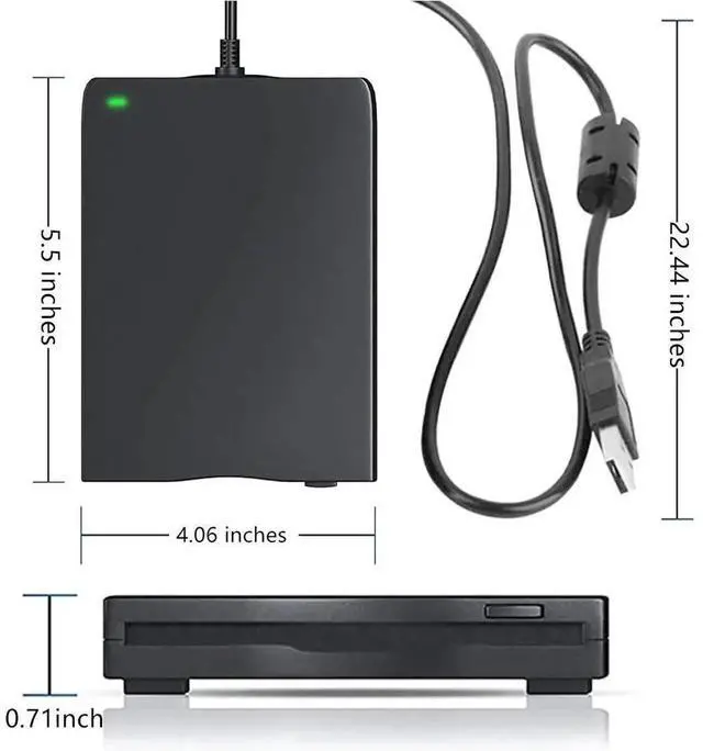 Alt view image 2 of 7 - 3.5 Inch External USB Floppy Disk Drive 1.44MB Portable FDD Floppy Disk Reader, Plug and Play Retro Disk Reader for Laptop Desktop PC, Legacy Old Data Backup Industrial Equipment Program Transfer