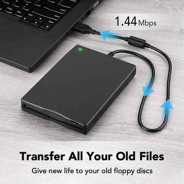 Alt view image 4 of 7 - 3.5 Inch External USB Floppy Disk Drive 1.44MB Portable FDD Floppy Disk Reader, Plug and Play Retro Disk Reader for Laptop Desktop PC, Legacy Old Data Backup Industrial Equipment Program Transfer