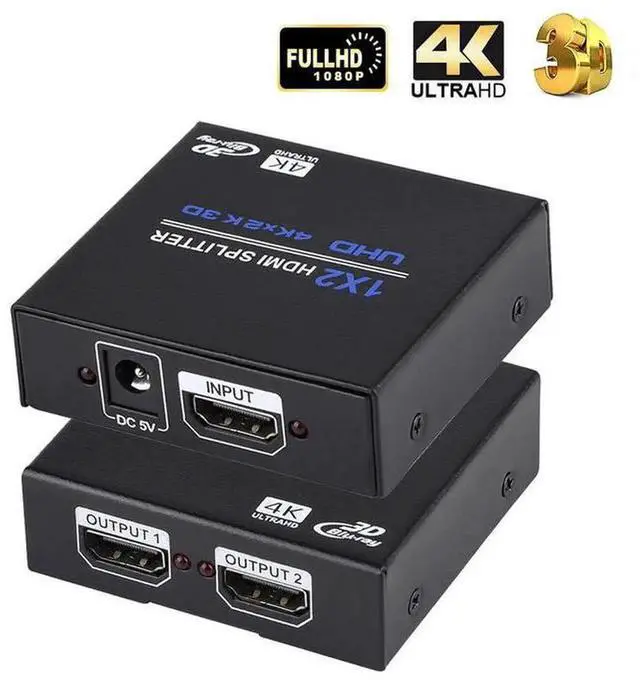 Main image of Torpedo Nova HDMI 1x2 Splitter 1 in 2 Out, 4K@30Hz HDMI 1.4 Distribution Box HDCP 1.4 & 3D Video Support, Compact Portable Powered HDMI Duplicator for PS3 PS4 Blu-Ray Player Laptop TV Projector