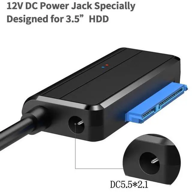 Alt view image 2 of 4 - USB 3.0 to SATA Hard Drive Adapter Cable, External Converter for 2.5 Inch Laptop SSD HDD and 3.5 Inch Desktop Mechanical Hard Disk, High Speed Data Transfer Plug and Play Storage Connection Cord