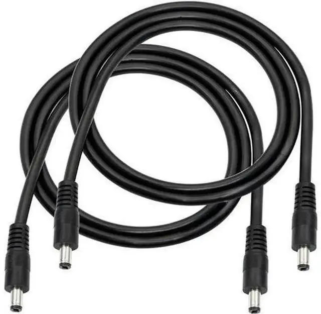 Main image of 2Pcs 3FT 18AWG DC 5.5x2.1mm Male to Male Power Cord Heavy Duty DC to DC Extension Cable for LED Strip Lights, CCTV Security Cameras, Car Devices, LCD Monitors, Routers and Low Voltage Electronic Equip