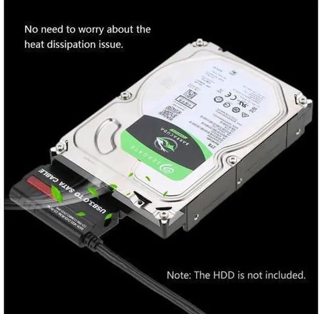 Alt view image 6 of 6 - USB 3.0 to SATA Hard Drive Adapter Cable with 12V 2A Power Supply Cord, External HDD SSD Converter for 2.5 Inch Laptop Solid State Drive and 3.5 Inch Desktop Mechanical Hard Disk for PC Laptop Desktop
