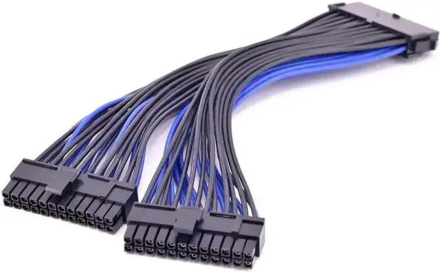 Alt view image 2 of 3 - ATX 24Pin 1 to 2 Power Splitter Extension Cable, 24Pin Male to Dual Female Motherboard Main Power Y-Splitter Cord for Dual Motherboard Power Supply Expansion in PC Chassis Modding Builds