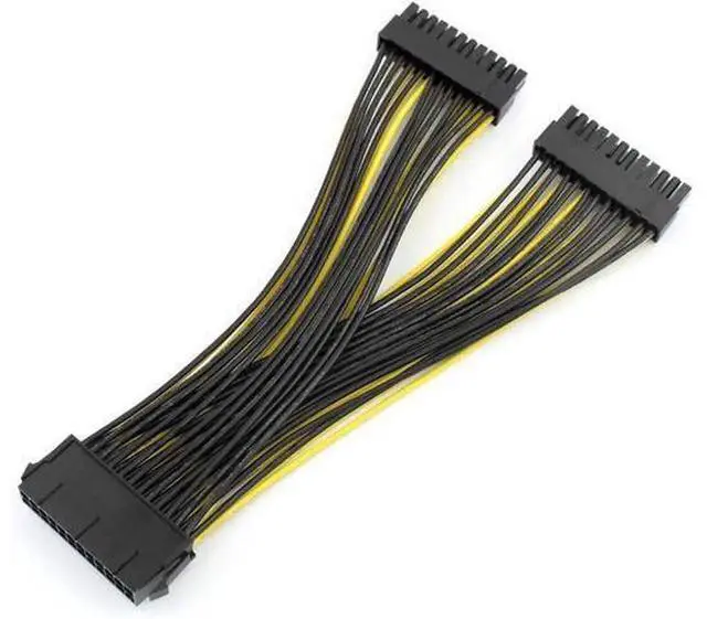 Alt view image 4 of 5 - 2Pcs 20cm 20+4 Pin 24P Dual PSU Synchronous Start Cable 18AWG ATX Motherboard Main Power Adapter Cord, Dual Power Supply Trigger Extension Wire for Mining Rig Multi-PC Test Bench Setup