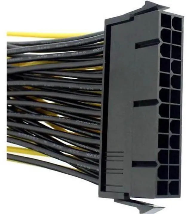 Alt view image 5 of 5 - 2Pcs 20cm 20+4 Pin 24P Dual PSU Synchronous Start Cable 18AWG ATX Motherboard Main Power Adapter Cord, Dual Power Supply Trigger Extension Wire for Mining Rig Multi-PC Test Bench Setup