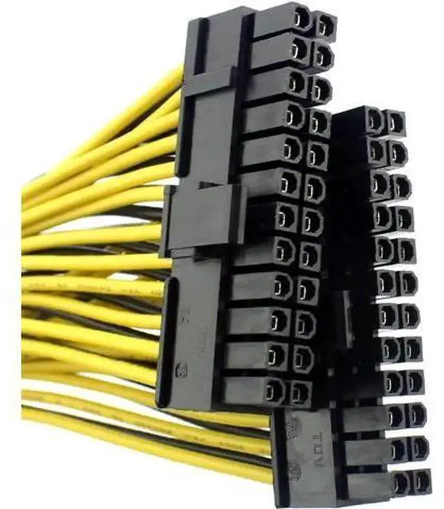 Alt view image 2 of 5 - 2Pcs 20cm 20+4 Pin 24P Dual PSU Synchronous Start Cable 18AWG ATX Motherboard Main Power Adapter Cord, Dual Power Supply Trigger Extension Wire for Mining Rig Multi-PC Test Bench Setup