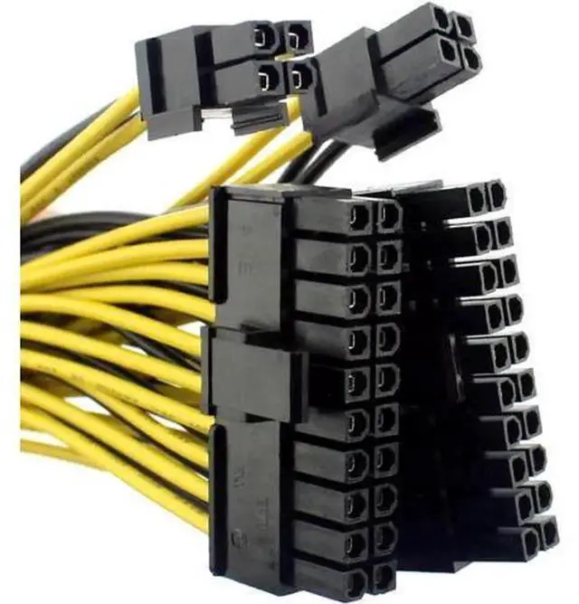 Alt view image 3 of 5 - 2Pcs 20cm 20+4 Pin 24P Dual PSU Synchronous Start Cable 18AWG ATX Motherboard Main Power Adapter Cord, Dual Power Supply Trigger Extension Wire for Mining Rig Multi-PC Test Bench Setup