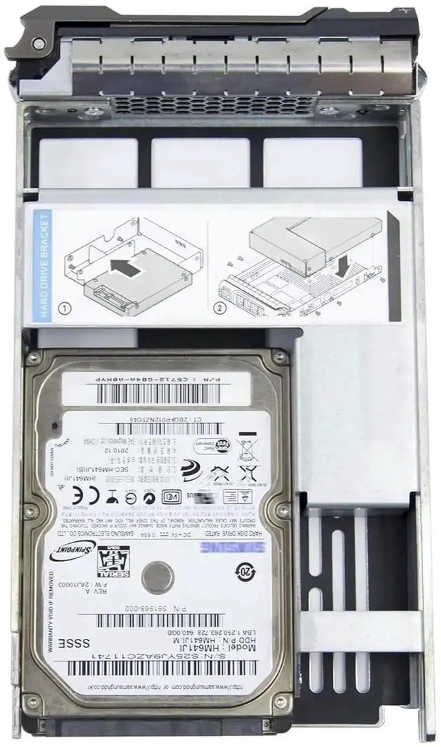 Alt view image 2 of 5 - 4 Pack 2.5 Inch SSD Hard Drive Adapter Bracket 9W8C4 Y004G for Dell 3.5 F238F G302D X968D F9541 SAS SATA Hard Disk Caddy Tray, SSD Mounting Frame with Full Mounting Screws Included