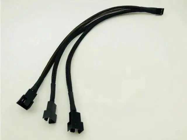 Alt view image 2 of 3 - 5 Pack 1 to 3 4Pin PWM Fan Splitter Cables, 4Pin Male to Triple Female Y-Shape Fan Adapter Cord, Compatible with 3Pin DC & 4Pin PWM Fans for PC CPU Cooler, Chassis Case Fans and Mining Rig Cooling Sys