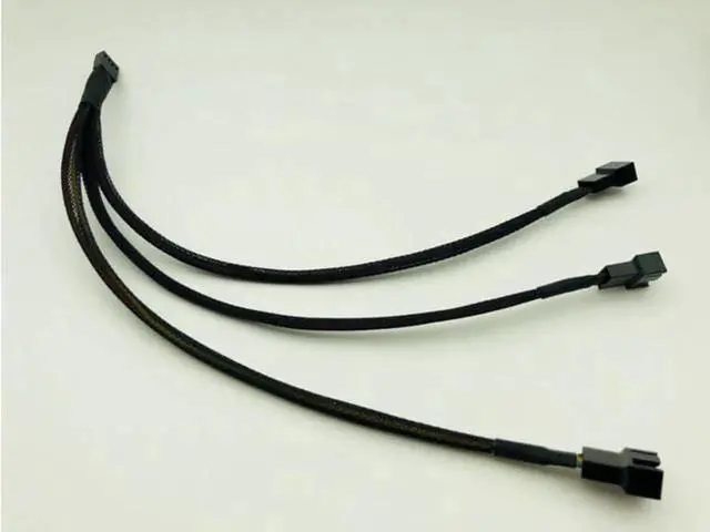 Alt view image 3 of 3 - 5 Pack 1 to 3 4Pin PWM Fan Splitter Cables, 4Pin Male to Triple Female Y-Shape Fan Adapter Cord, Compatible with 3Pin DC & 4Pin PWM Fans for PC CPU Cooler, Chassis Case Fans and Mining Rig Cooling Sys