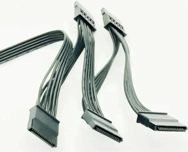 Alt view image 2 of 3 - 10 Pack 15Pin SATA Male to 5 Ports SATA Female Power Splitter Cable, Multi-Way SATA Power Extension Cord for PC Hard Drive, SSD, Optical Drive, Server HDD Cage and Storage Backplane Power Supply Expan