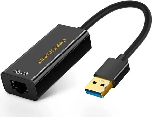 Main image of CableCreation USB 3.0 to Gigabit Ethernet Adapter 10/100/1000Mbps RJ45 Wired LAN Network Converter Compatible with Nintendo Switch Windows macOS MacBook Surface Pro Laptop Desktop PC and More Devices