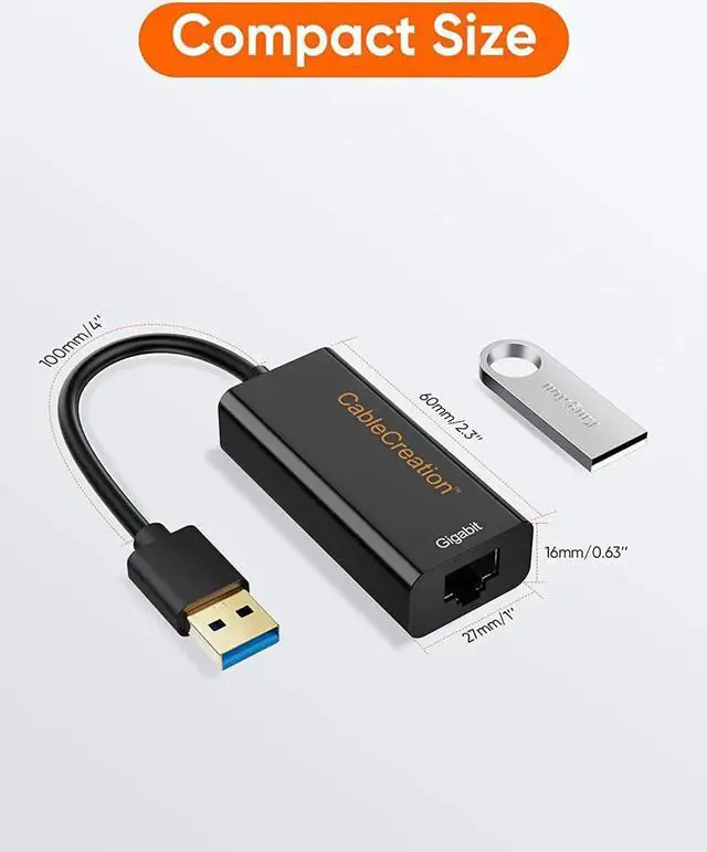 Alt view image 5 of 7 - CableCreation USB 3.0 to Gigabit Ethernet Adapter 10/100/1000Mbps RJ45 Wired LAN Network Converter Compatible with Nintendo Switch Windows macOS MacBook Surface Pro Laptop Desktop PC and More Devices