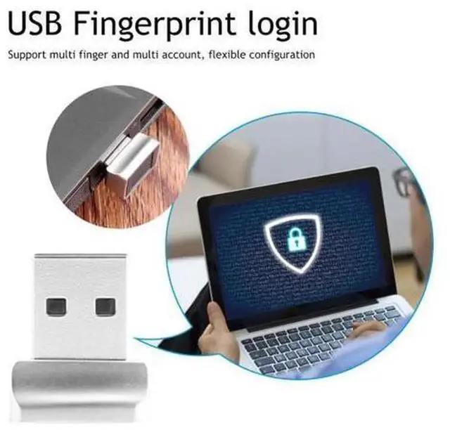 Alt view image 3 of 6 - USB Biometric Fingerprint Reader for Windows System Portable Touch Fingerprint Scanner Module, Secure Login Security Key with One-Touch Identification for Laptop Desktop PC Password-Free Unlock & Data