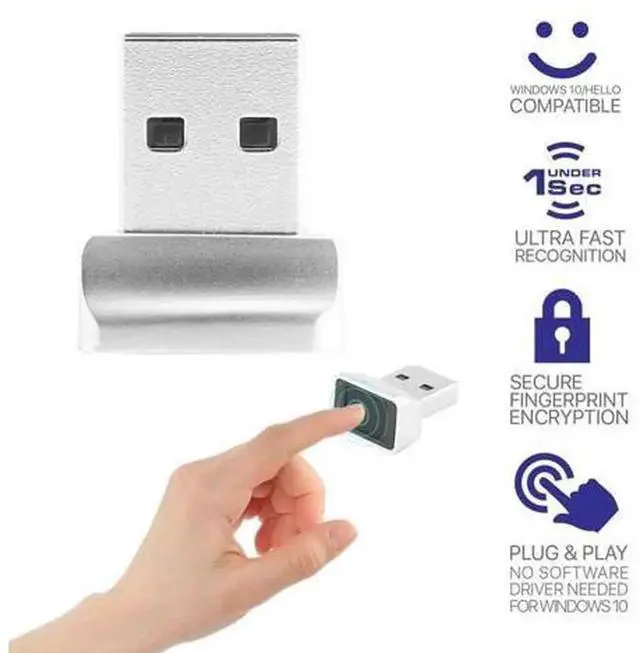 Alt view image 6 of 6 - USB Biometric Fingerprint Reader for Windows System Portable Touch Fingerprint Scanner Module, Secure Login Security Key with One-Touch Identification for Laptop Desktop PC Password-Free Unlock & Data