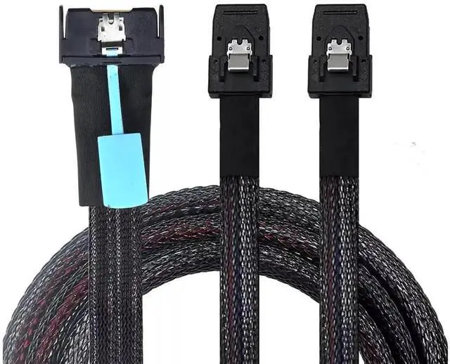 Alt view image 6 of 6 - 50CM PCI-E 5.0 MCIO 8X 74Pin to Dual 36Pin Mini SAS SFF-8087 Server Extension Cable, High-Speed MCIO to 2 SFF-8087 Breakout Cord for Enterprise Storage RAID Controller Hard Disk Array Connection