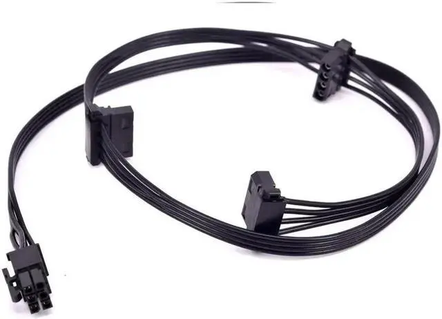 Alt view image 2 of 5 - Modular PSU PCIe 6Pin 1 to 3 Molex 4Pin IDE Power Splitter Cable for Corsair TX650M TX750M TX850M, 6Pin PCI-E Male to Triple 4Pin Peripheral Connector for Fan HDD LED Expansion Power Supply