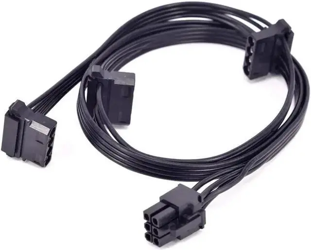 Alt view image 5 of 5 - Modular PSU PCIe 6Pin 1 to 3 Molex 4Pin IDE Power Splitter Cable for Corsair TX650M TX750M TX850M, 6Pin PCI-E Male to Triple 4Pin Peripheral Connector for Fan HDD LED Expansion Power Supply