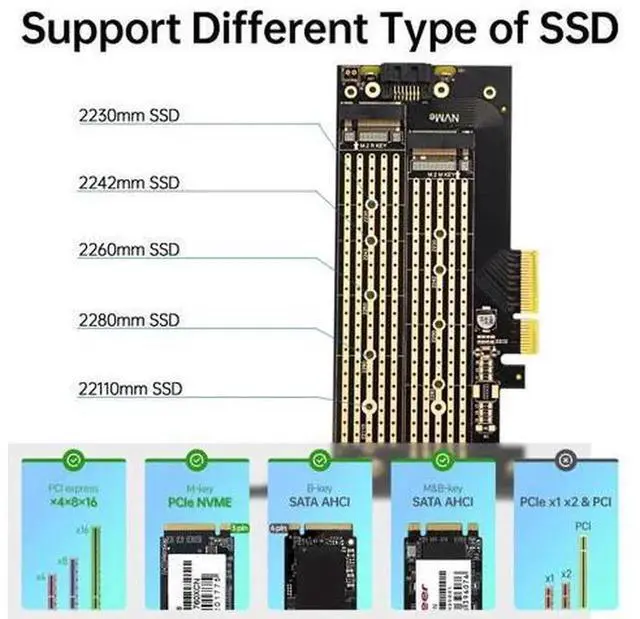 Alt view image 4 of 7 - M.2 NVMe SSD to PCIe 4.0 x4 Adapter Card with Thick Copper Heatsink, PCIe Gen4 Full Speed 64Gbps Expansion Riser Card for Desktop PC Motherboard, Supports 2280 2260 2242 2230 NVMe M.2 Solid State Driv