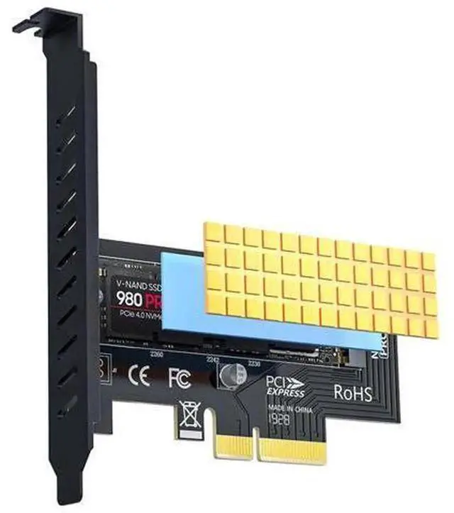 Alt view image 6 of 7 - M.2 NVMe SSD to PCIe 4.0 x4 Adapter Card with Thick Copper Heatsink, PCIe Gen4 Full Speed 64Gbps Expansion Riser Card for Desktop PC Motherboard, Supports 2280 2260 2242 2230 NVMe M.2 Solid State Driv