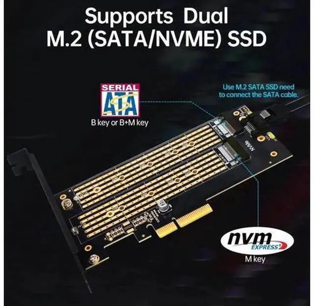Alt view image 2 of 7 - M.2 NVMe SSD to PCIe 4.0 x4 Adapter Card with Thick Copper Heatsink, PCIe Gen4 Full Speed 64Gbps Expansion Riser Card for Desktop PC Motherboard, Supports 2280 2260 2242 2230 NVMe M.2 Solid State Driv
