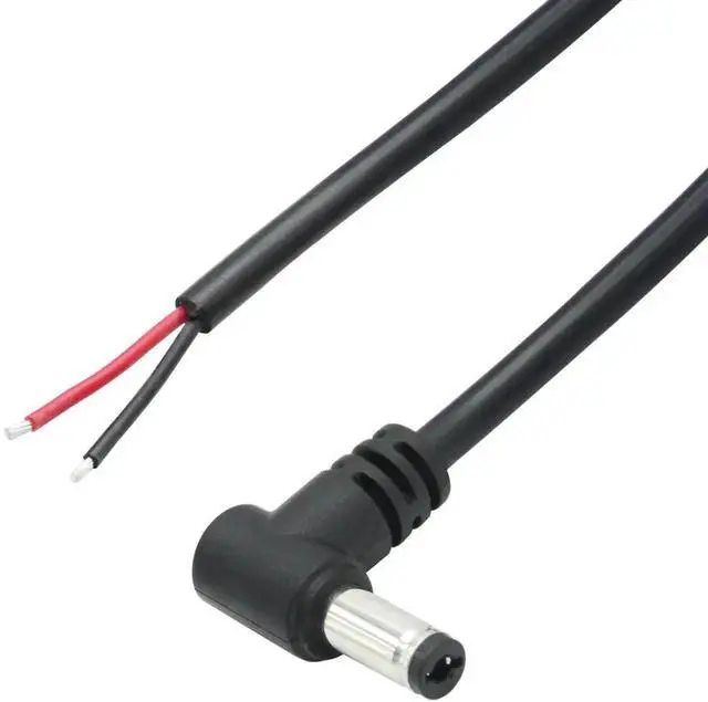 Alt view image 6 of 7 - 4 Pack 0.5M 18AWG Right Angle DC 5.5x2.1mm Male Pigtail Cable, 90 Degree DC5521 Plug to 2-Pin Bare Open End Wires, DIY Repair Replacement Power Cord for Router CCTV Camera LED Strip DC Power Project W